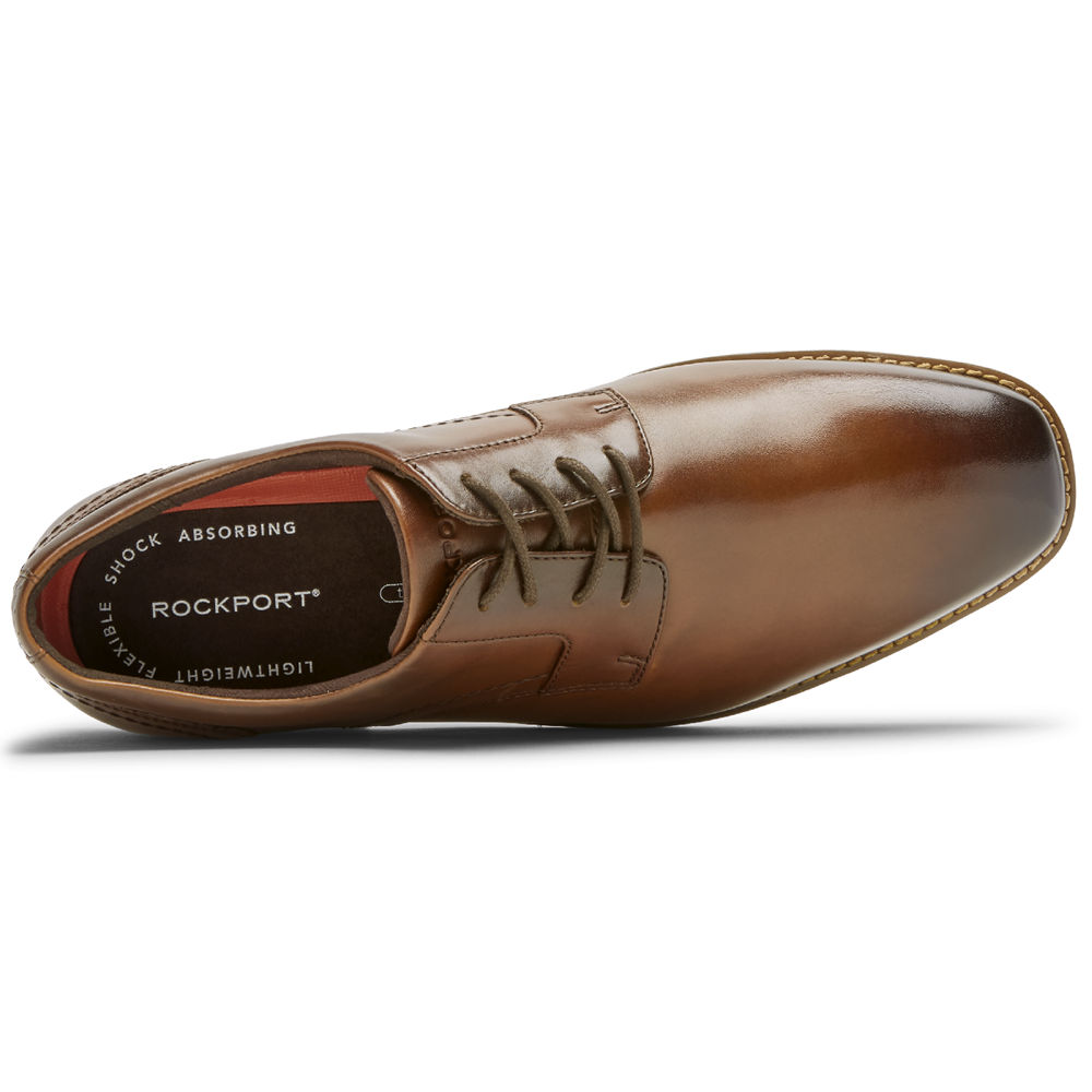 Rockport Lace Up For Mens Brown - Slayter Plain Toe Shoe - OH6143902
